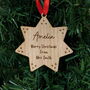 Personalised Wooden Star Christmas Decoration – Gift From Teacher To Pupil, thumbnail 1 of 4