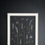 A3 Pressed Flower Art – Nightfall Botanical Arrangement In Sand Frame, thumbnail 2 of 7