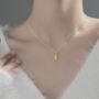 Gold Colour Sterling Silver Crystal Dinosaur Pendant Necklace, thumbnail 5 of 6
