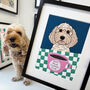 Personalised Dog Mum Coffee Club Checkerboard Print, thumbnail 1 of 12