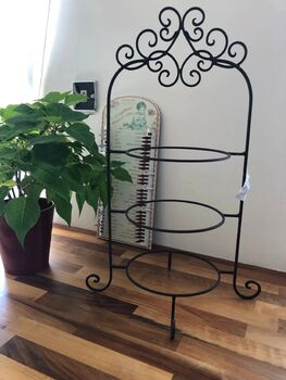 Vintage Brown Metal Three Tier Cake Display Holder Stand, 2 of 4