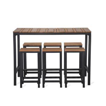 Camley Indoor/Outdoor Teak Bar Table And Stool Set, 5 of 5