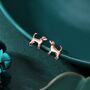 Cute Dog Stud Earrings In Sterling Silver, thumbnail 4 of 12