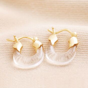 Resin Huggie Hoop Earrings In Gold, 2 of 6