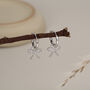 Sterling Silver Bow Charm Hoop Earrings, thumbnail 3 of 12