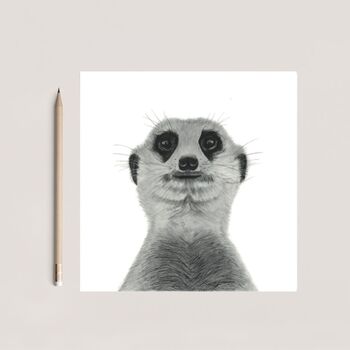 Myra The Meerkat Luxury Blank Greeting Card, 4 of 4