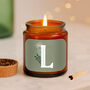 Alphabet Initial Candle • A Z • Scented Brown Glass Jar Candle, thumbnail 5 of 9