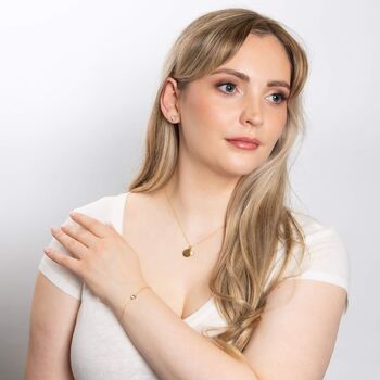 Personalised Gold Plated Sterling Silver April Birthstone Cubic Zirconia Pendant Necklace, 3 of 9