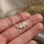 Leaf Family Initials Personalised Necklace In Silver Or Gold, thumbnail 2 of 6