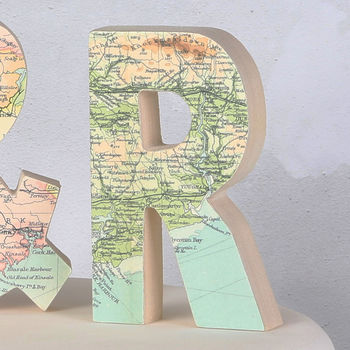 Personalised Map Letters Wedding Cake Topper, 2 of 3