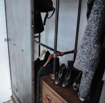 David Open Wardrobe With Vintage Locker Sliding Doors, 3 of 5