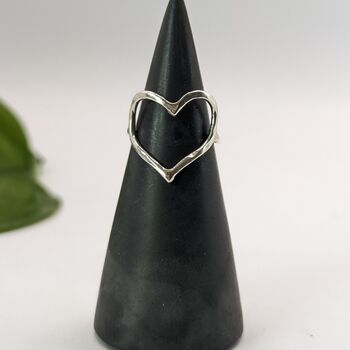 Love Heart Sterling Silver Ring, 2 of 7