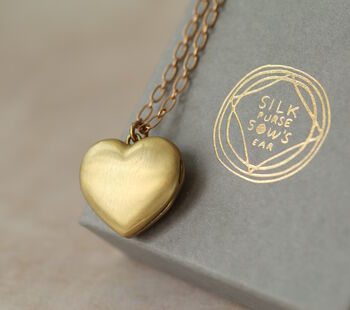 Chunky Gold Heart Locket Necklace, 7 of 9