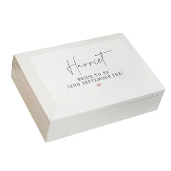 Personalised White Wooden Jewellery Box, 4 of 7
