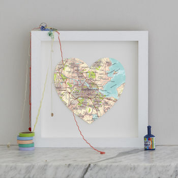 Personalised Location Amsterdam Map Heart Print, 5 of 6