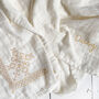 Organic Personalised Embroidered Large Muslin Swaddle, thumbnail 1 of 7