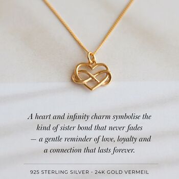 To My Sister Necklace – Heart Infinity, Sister Gift Christmas Or Birthday, 4 of 12