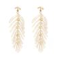 Pearl White Leaf Bridal Earrings, thumbnail 3 of 6