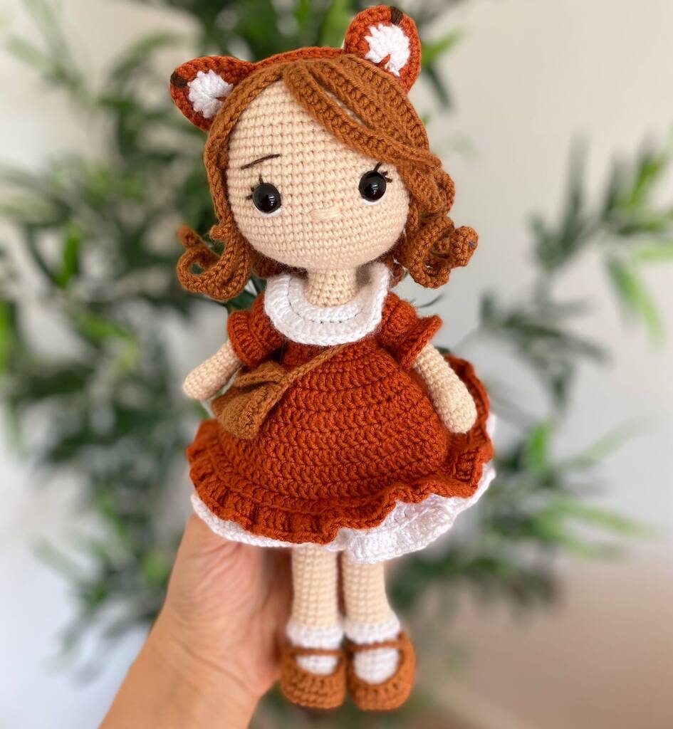 Handmade Crochet Fox Doll For Kids, 1 of 10