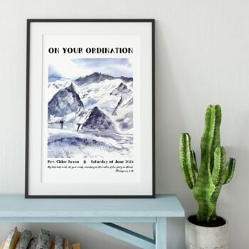Personalised Ordination Mountains Print Ordination Gift, 2 of 4