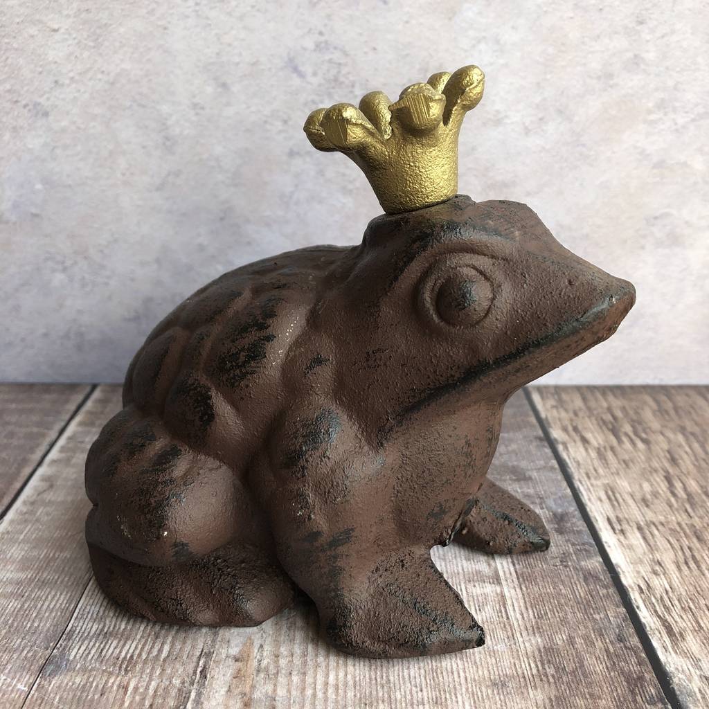 Cast Iron Frog Prince Ornament By Garden Selections