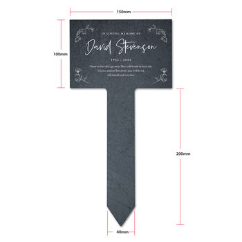 Personalised Large Wreath Memorial Slate Plant Marker, 7 of 8