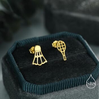 Sterling Silver Mismatched Badminton Stud Earrings, 5 of 12