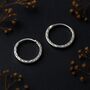 Sterling Silver Hammered Hoop Sleeper Earrings, thumbnail 4 of 9