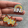 Be Kind Rainbow Enamel Pin Badge, thumbnail 2 of 6