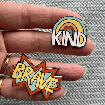 Be Kind Rainbow Enamel Pin Badge, 2 of 6