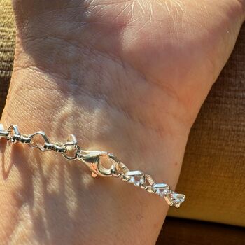 Sterling Silver Heart Link Bracelet, 4 of 5