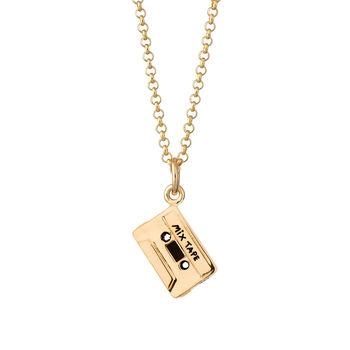 Personalised Sterling Silver Cassette Tape Necklace By Lily Charmed