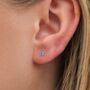 Tiny Sterling Silver Faceted Aquamarine Stud Earrings, thumbnail 1 of 4
