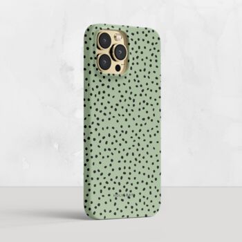 Lichen Green Spots Dots Phone Case, 2 of 5