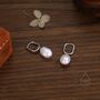 Sterling Silver Rectangular Hoops With Dangling Baroque Pearl Drop Earrings, thumbnail 3 of 10