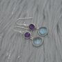 Amethyst Blue Topaz Silver Earrings, thumbnail 2 of 7