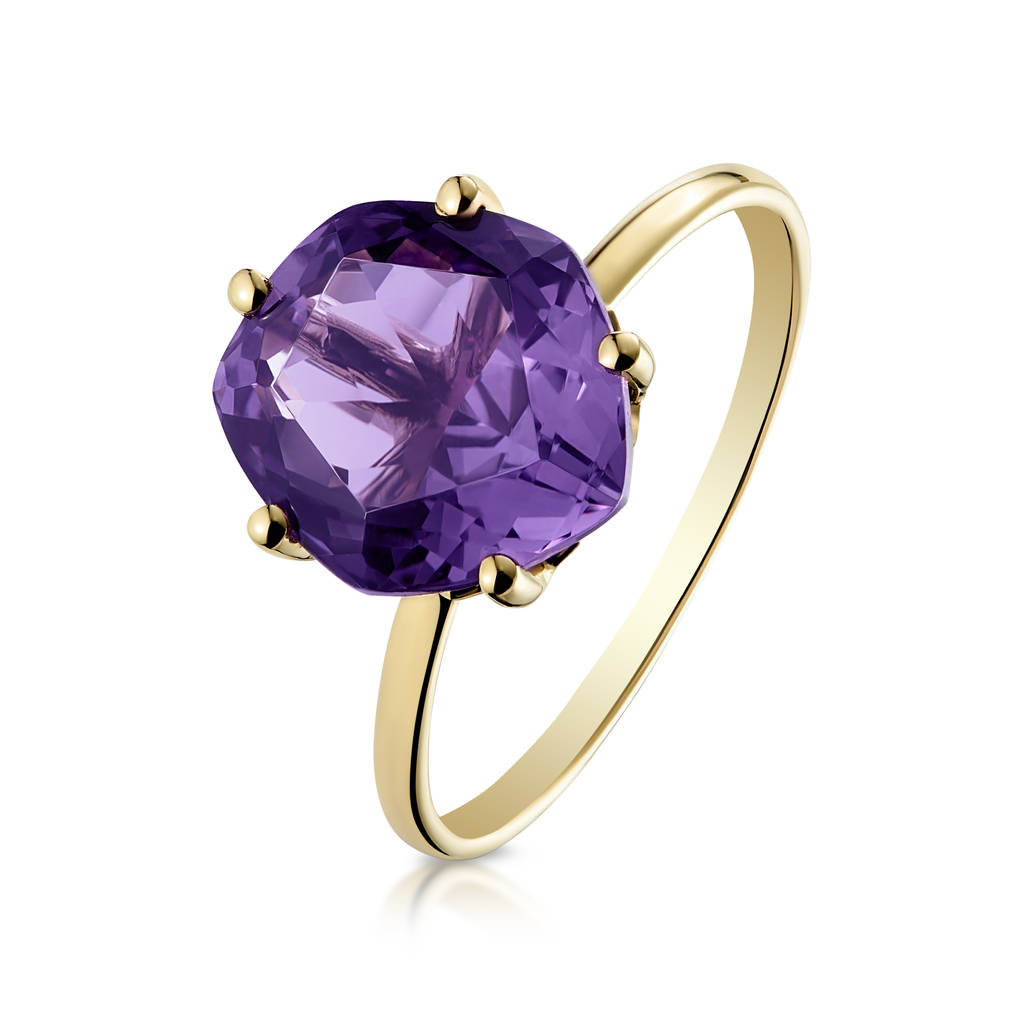 Yellow Gold And 9mm Amethyst Ring By Mishanto London ...