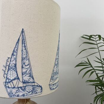 Sailing Boat Embroidered Lampshade, 2 of 6