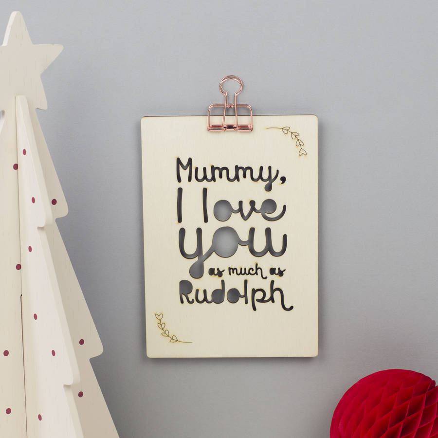 Personalised Christmas Typographic Wall Art For Mum By The North Kind