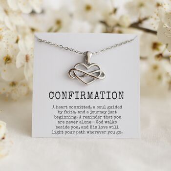 Confirmation Gift Necklace For Girl, Heart Infinity Charm, 11 of 12