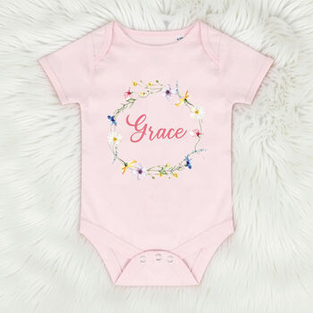 Easter Floral Wreath Personalised Kids T Shirt, 5 of 7