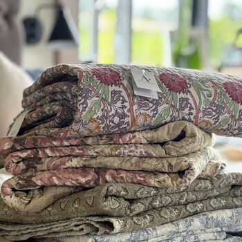 Summer Cotton Quilt Assorted Floral Designs | Scandi Living | Two Sizes, 7 of 11