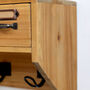 Wooden Wall Shelf With Drawers And Hooks, thumbnail 3 of 4