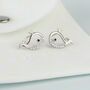 Sterling Silver Crystal Whale Stud Earrings, thumbnail 1 of 5