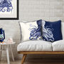 Contrasting Blue Octopus Nautical Cushions, thumbnail 1 of 6