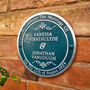 Personalised Round Wedding Heritage Aluminium Gift Plaque, thumbnail 1 of 6