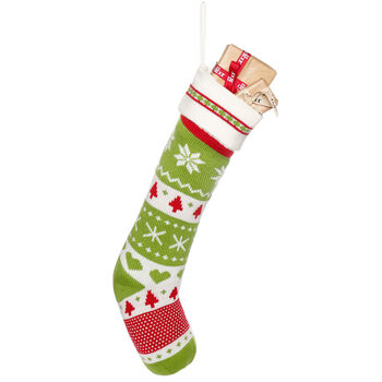 Personalised Knit Nordic Christmas Stocking, 3 of 8