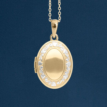 Personalised 9ct Yellow Gold Locket With Love Heart Border, 2 of 9