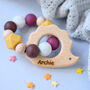 Personalised Baby Teether With Wooden Hedgehog Shape, thumbnail 1 of 2
