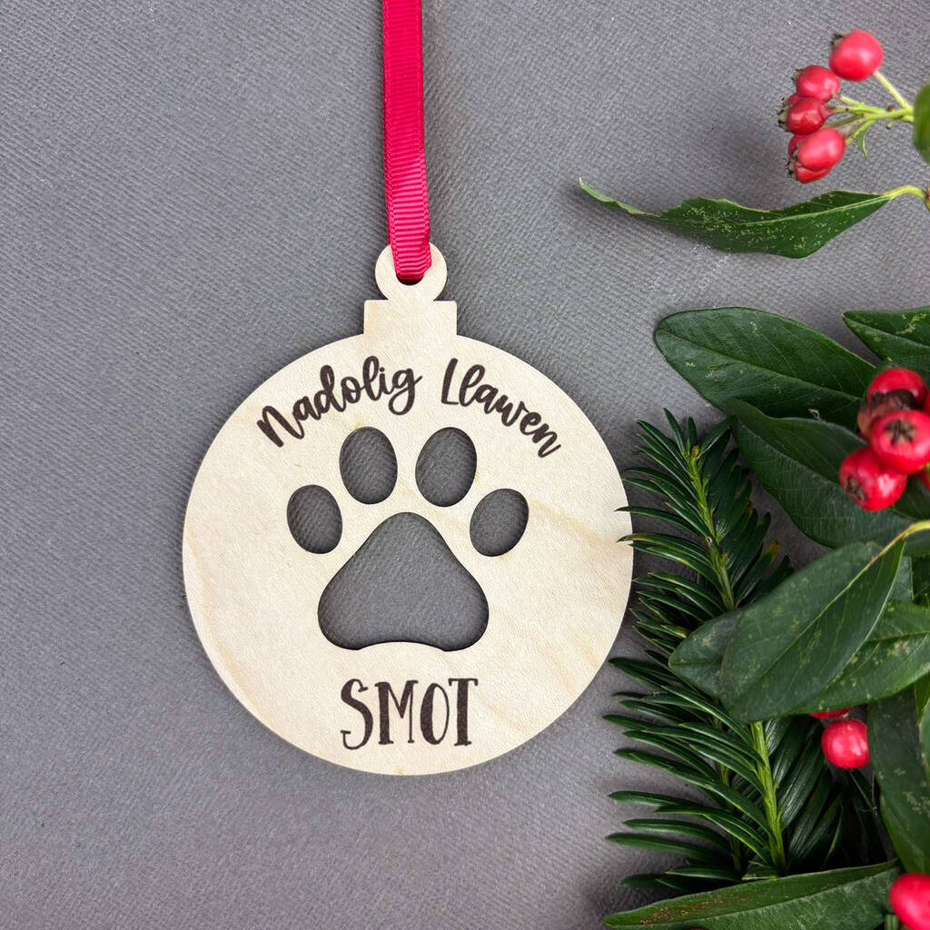 Pet Personalised Welsh Christmas Decoration